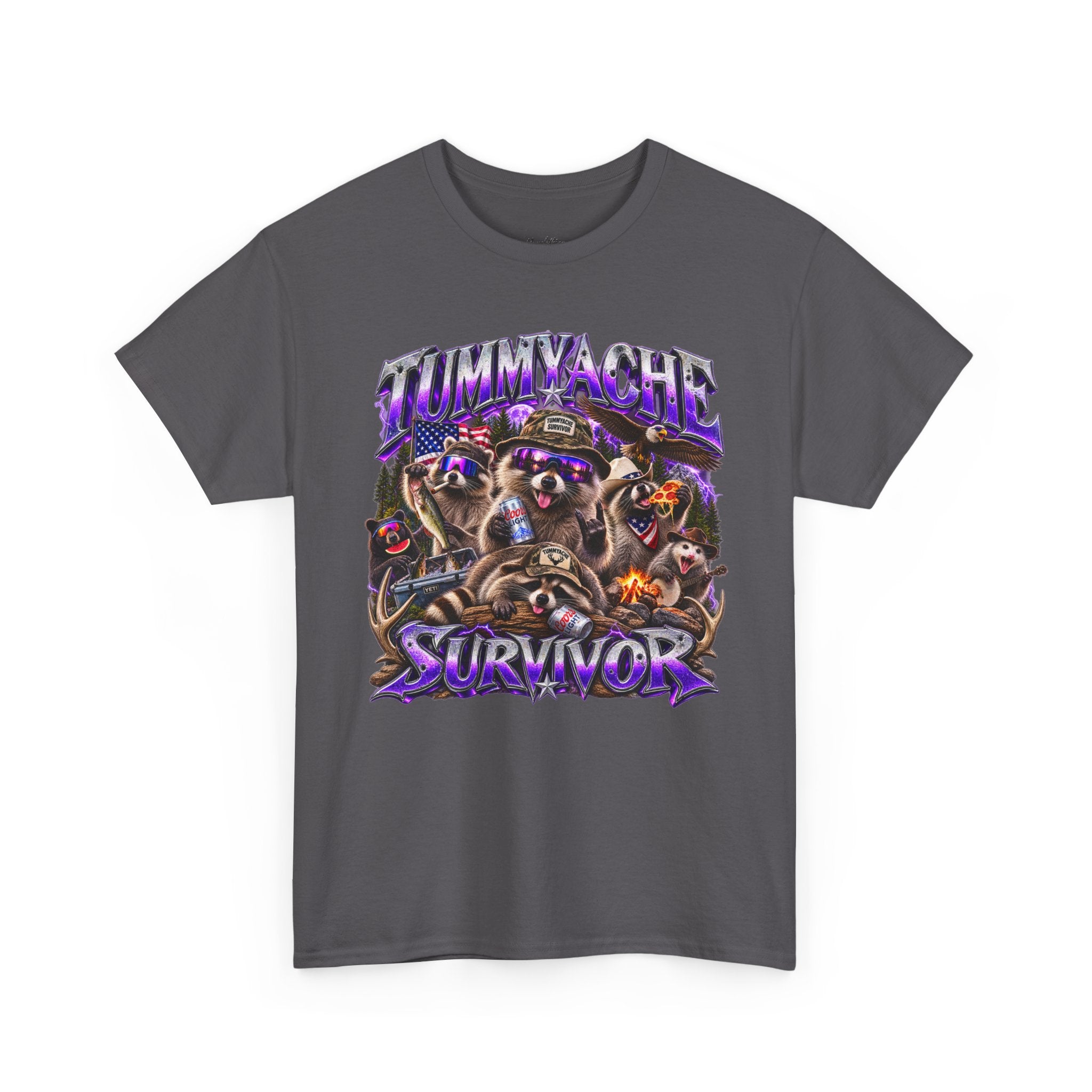 Tummyache Survivor Funny Graphic Tee