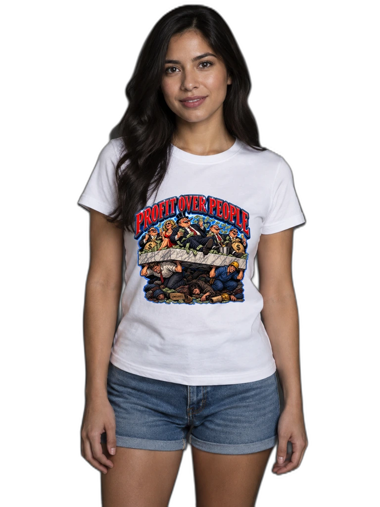 Profit O'er People Graphic T-Shirt — Anti-Corporate Protest Tee