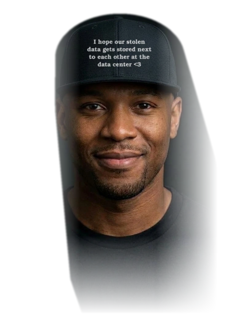 Snapback Hat — "I Hope Our Stolen Data Gets Stored Next to Each Other"