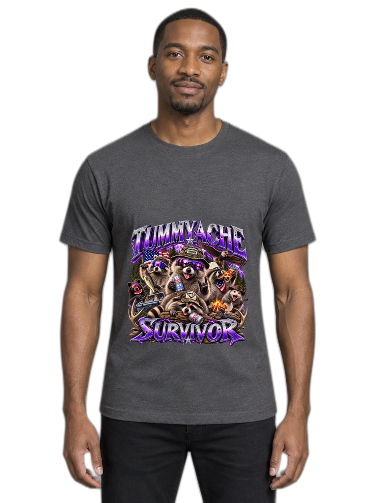 Tummyache Survivor Funny Graphic Tee
