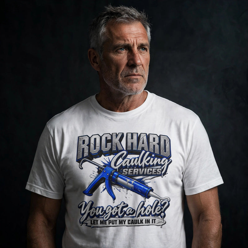 "Rock Hard Caulking" Funny Caulking Services Tee